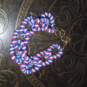 Red white and blue roped bracelet